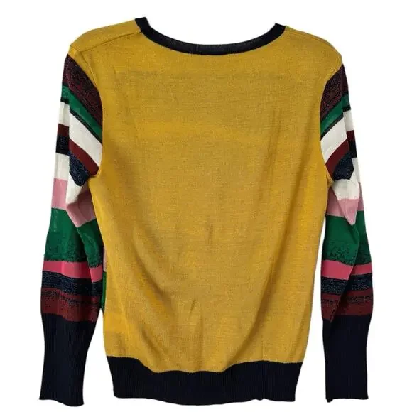 Aldo Martins Landscape Knit Sweater Women’s Size 4 Bamboo Wool - Picture 2 of 6